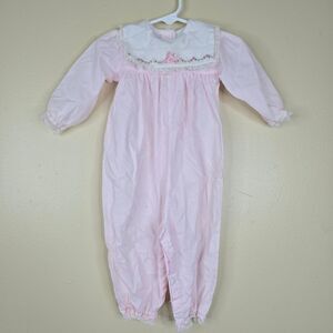 Alexis vintage pink jumper with flowers embroidered size 9m